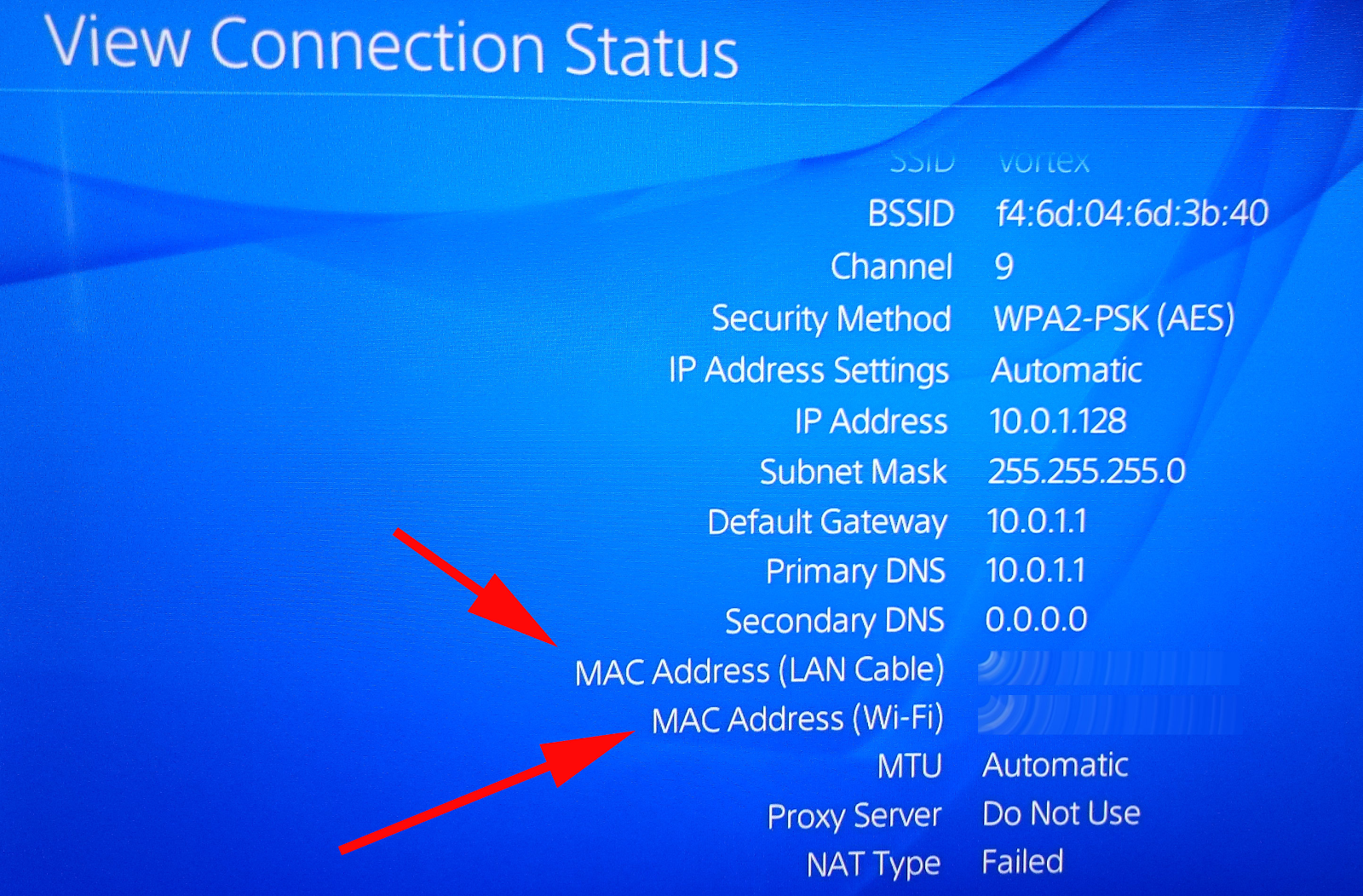 how to check mac address of ps4