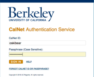  Sign in using your CalNet ID, Passphrase, and 2-step verification